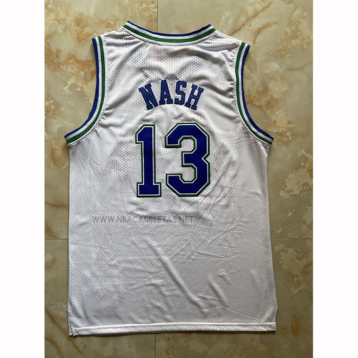 Camiseta Dallas Mavericks Steve Nash NO 13 Mitchell & Ness 1998-99 Blanco